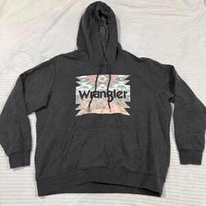 Wrangler Womens XL Charcoal Gray Southwestern Graphic Hoodie Sweatshirt